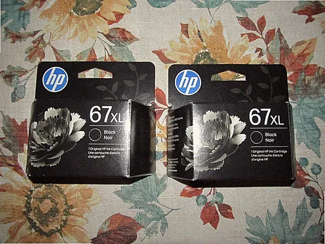 2 x HP 67XL Black Ink Cartridge Original OEM Genuine New Sealed JAN 2028
