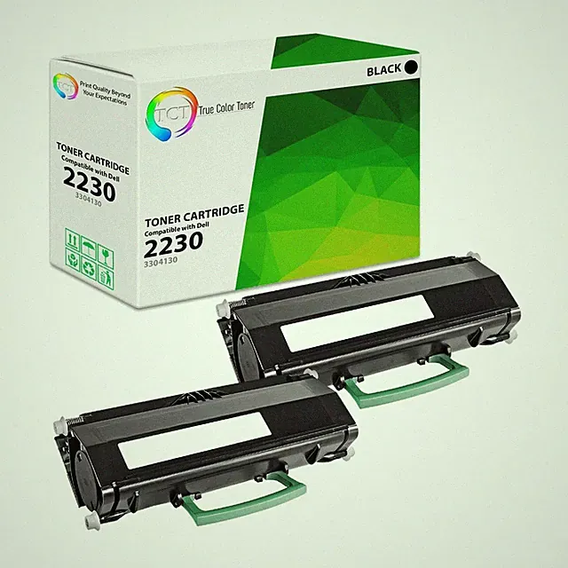 2Pk TCT 330-4130 For Dell 2230 Premium Black Compatible Toner Cartridge