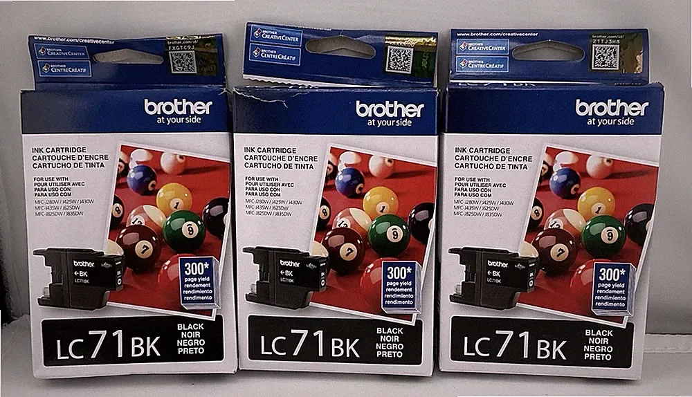 3 pack Genuine Brother LC71BK Black Ink Cartridges FREE SHIPPING!