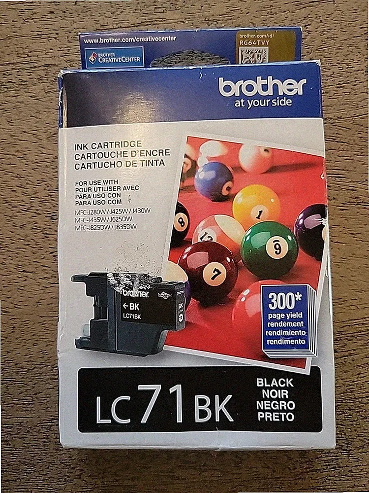 Brother Genuine Standard-yield Black Printer Ink Cartridge LC71BK New 06/2020