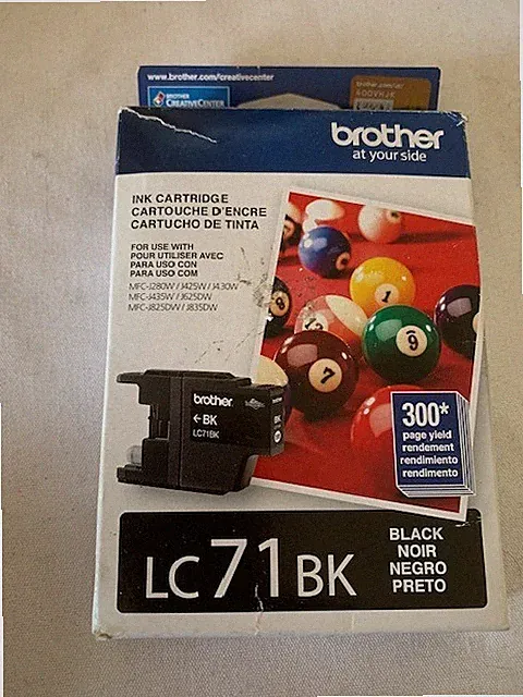 Brother LC 71 Black Ink Cartridge, Standard (LC71BKS) Exp. 11/2022