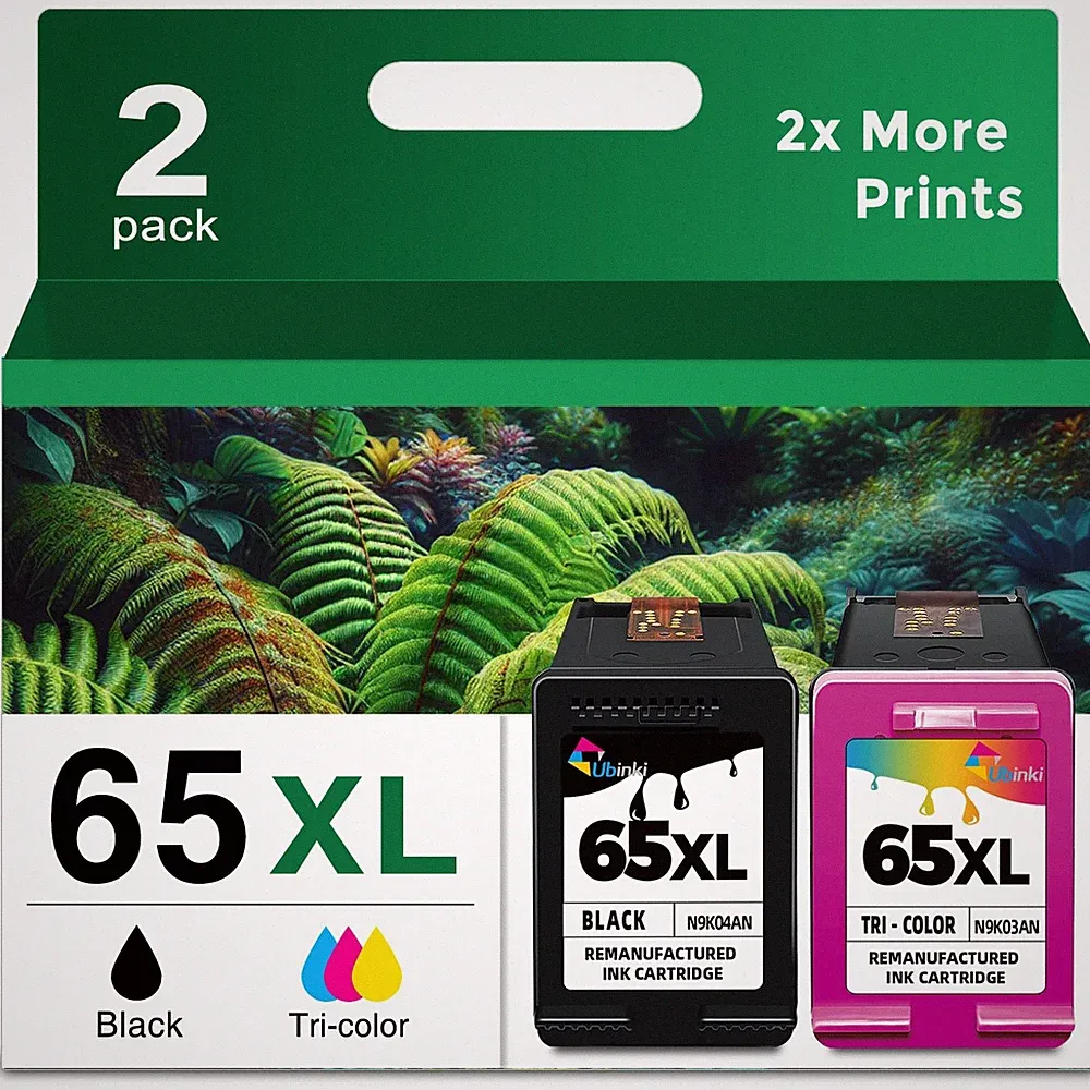 Cartridge 65XL Black Color 2 Pack HP Printer Replacement High Yield Ink Combo