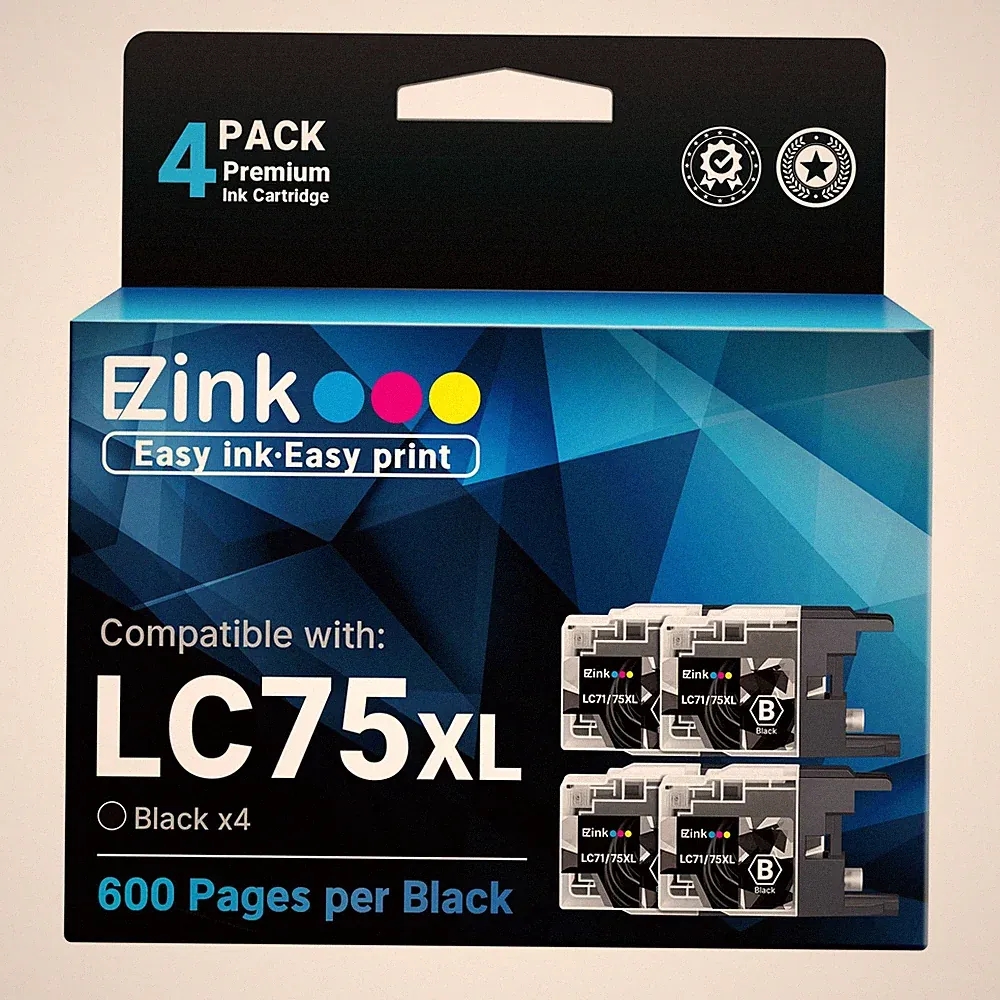 E Z Ink Lc75 Xl Lc71 Xl High Yield Black Ink Cartridges For Brother Printers