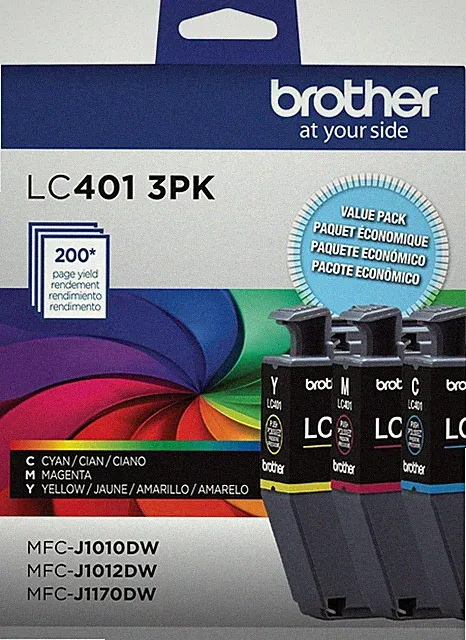 Genuine LC401 Standard Yield 3-Pack Ink Cartridges Â€“ Includes 1 Cartridge Each