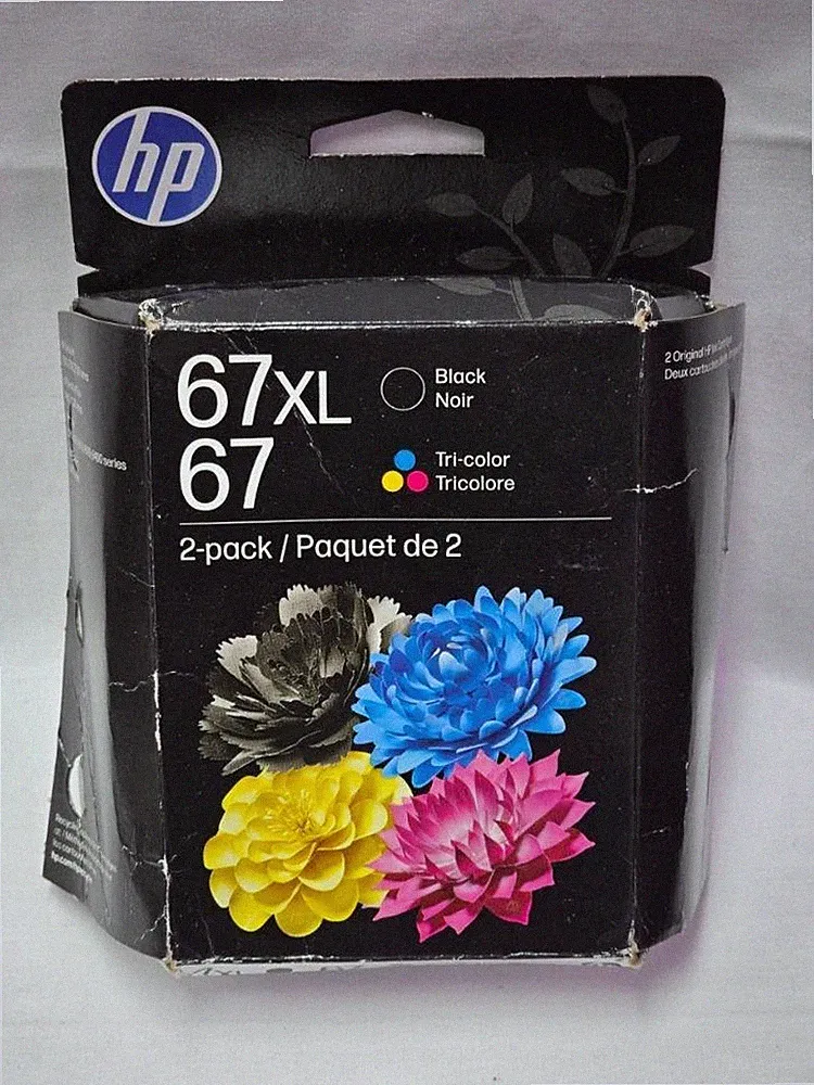 HP 3YP30AN 67XL/67 Black High Yield and Tri-Color Standard Yield Ink Cartridge