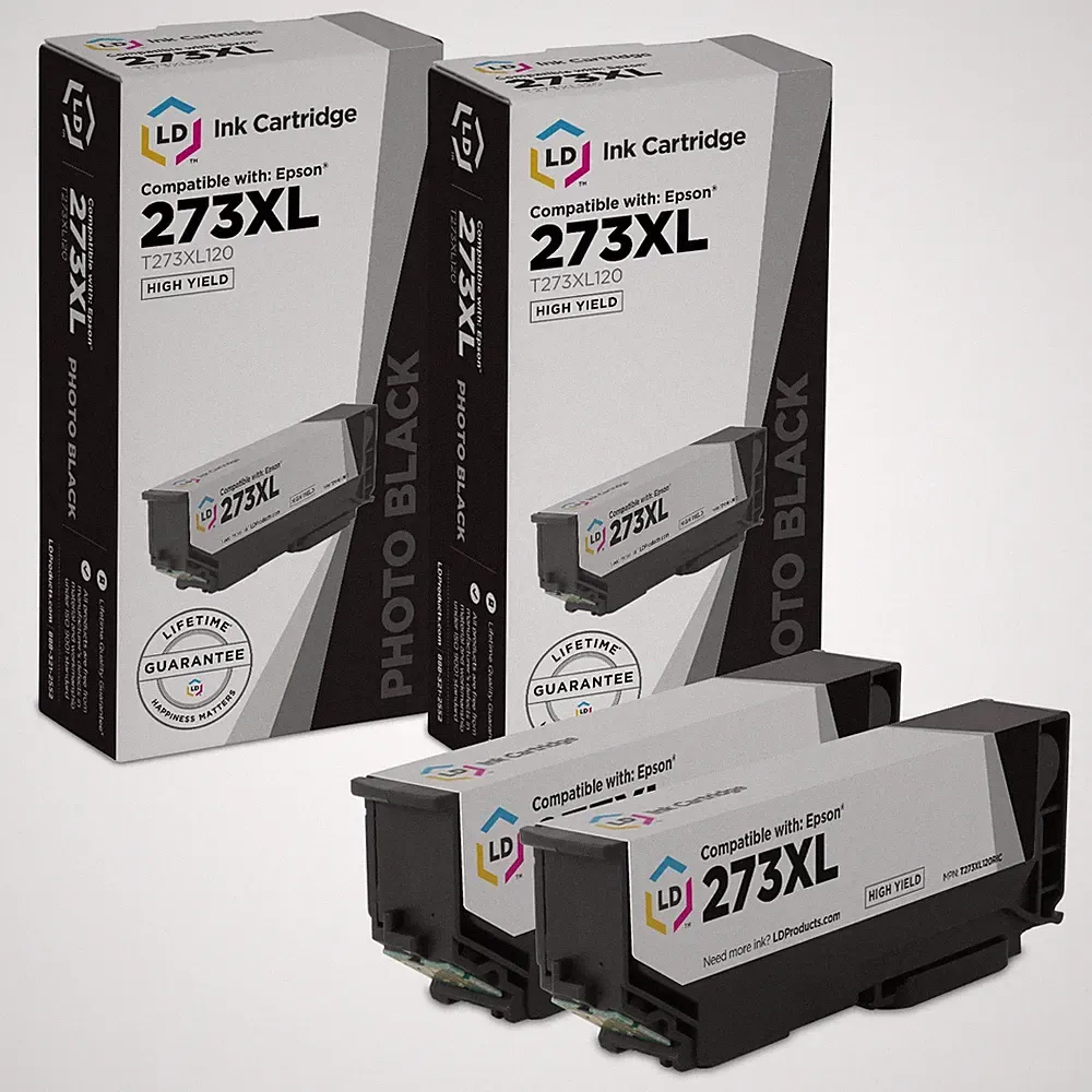 LD Replacement Epson T273XL120 / T273120 Set of 2 HY Photo Black Ink Cartridges