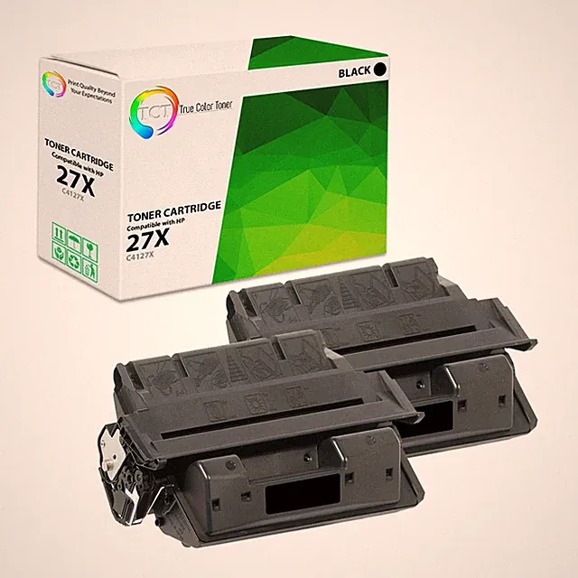 TCT 2 Black C4127X 27X High Yield Toner Cartridges For HP LaserJet 4000 4050