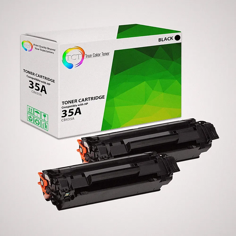 TCT 2 Black CB435A 35A Laser Toner Cartridges For HP LaserJet P1005 P1006