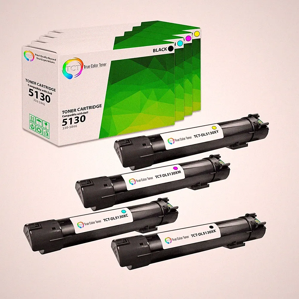 TCT 4PK 5130 High Yield Color Toner Cartridge Set For Dell 5130cdn 5130 printers